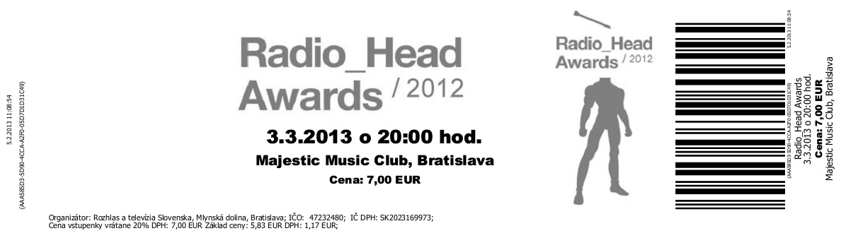 Vstupenky na Radio_Head Awards sú vypredané!